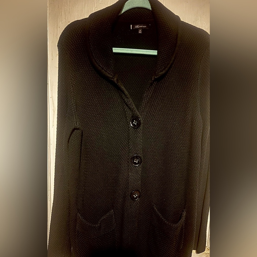 Chic Black Button-Up Cardigan